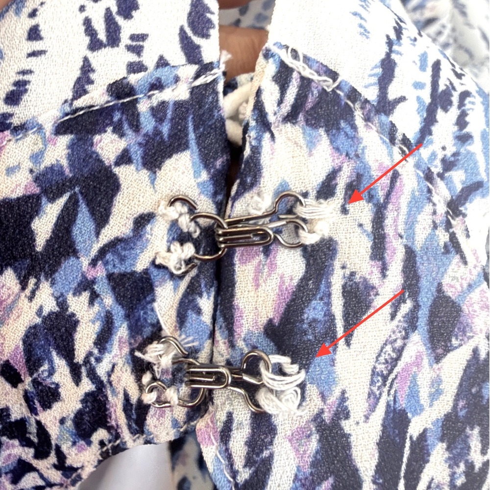 Reiss Jumpsuit Ria Printed White Navy Abstract Cutout Wide Leg Size US 6 NEW - Picture 12 of 12